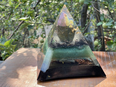 ExLarge Peacock Quartz Pyramid - OrAgonite