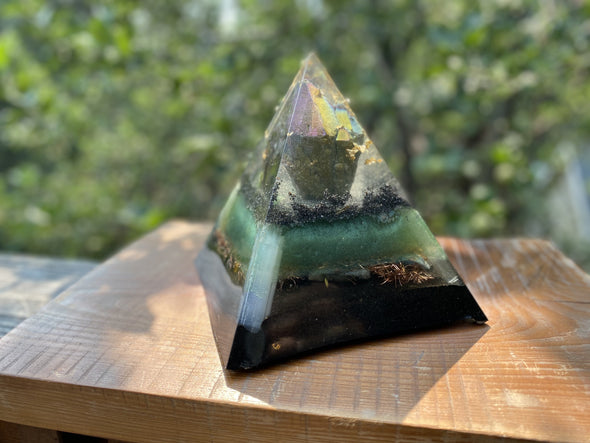 ExLarge Peacock Quartz Pyramid - OrAgonite