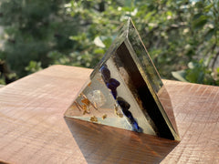 Large Lapis and Gold Metatron Pyramid - OrAgonite