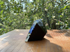 Medium Black Flat Top w Bottom Layer Pyramid - OrAgonite