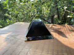 Medium Black Flat Top w Bottom Layer Pyramid - OrAgonite