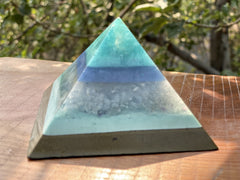 Medium Blue Calcite/Flourite Pyramid - OrAgonite