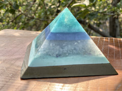 Medium Blue Calcite/Flourite Pyramid - OrAgonite