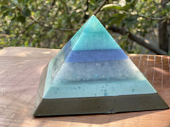 Medium Blue Calcite/Flourite Pyramid - OrAgonite