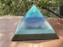 Medium Blue Calcite/Flourite Pyramid - OrAgonite