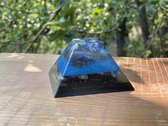 Medium Double Layered Lapis Flat Top Pyramid - OrAgonite