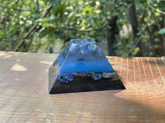 Medium Double Layered Lapis Flat Top Pyramid - OrAgonite