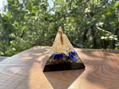 Medium Smokey Lemurian Lapis Pyramid - OrAgonite