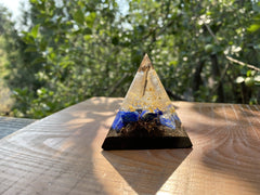 Medium Smokey Lemurian Lapis Pyramid - OrAgonite