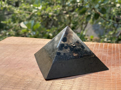 Medium Smokey Quartz and Tourmaline Pyramid - OrAgonite