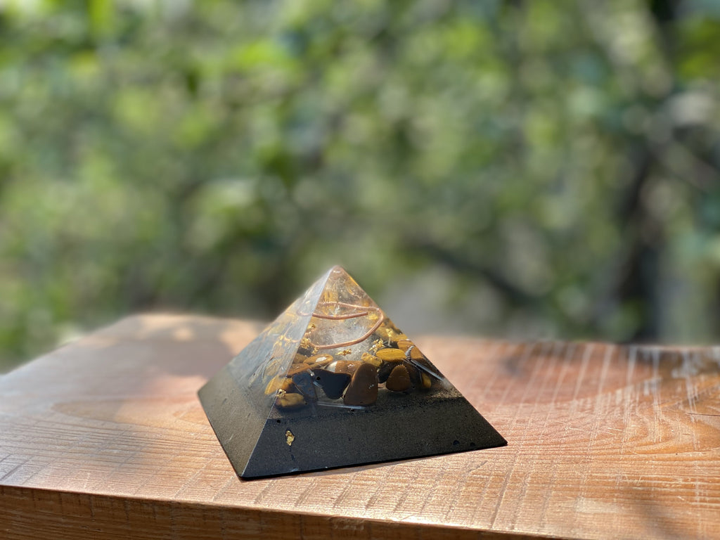 Medium Tiger's Eye Pyramid - OrAgonite