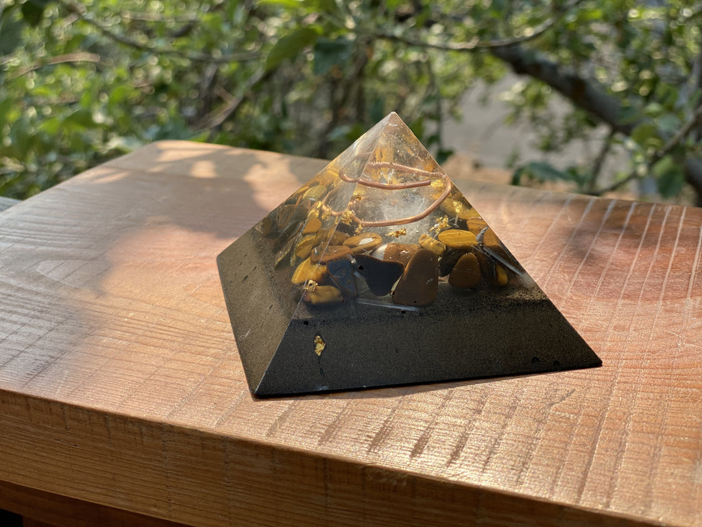 Medium Tiger's Eye Pyramid - OrAgonite