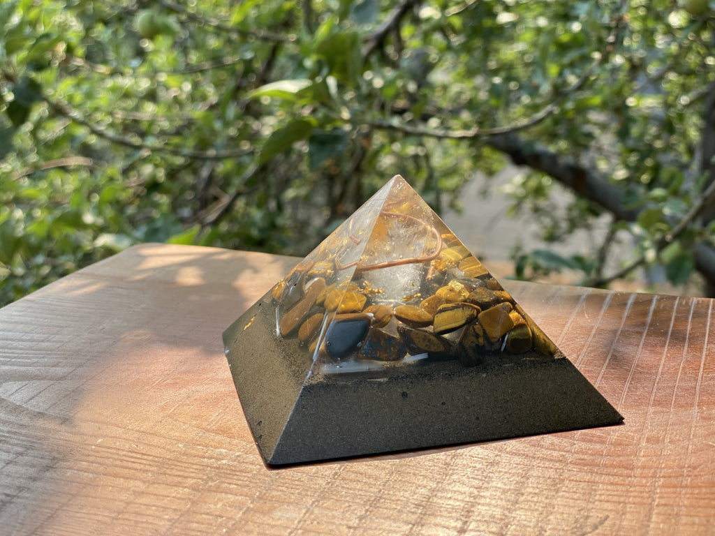 Medium Tiger's Eye Pyramid - OrAgonite