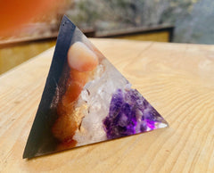 Small Carnelian Amethyst Pyramid- 3 sided - OrAgonite