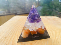 Small Carnelian Amethyst Pyramid- 3 sided - OrAgonite