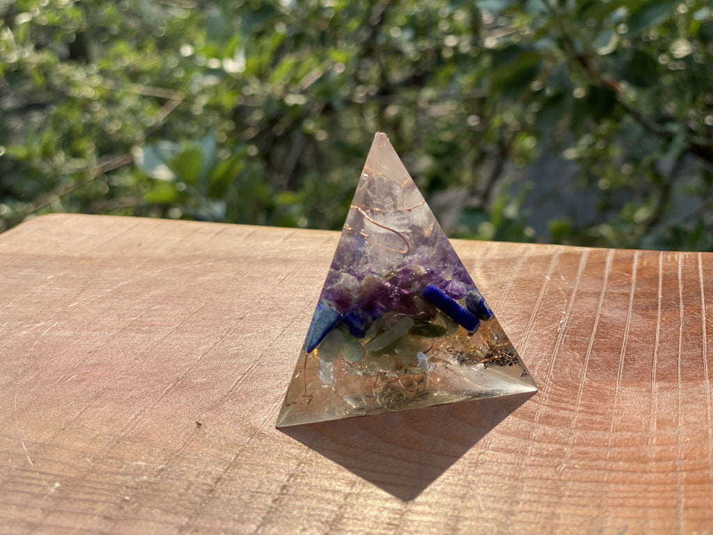 Small Chakra Pyramid- 3 sided - OrAgonite