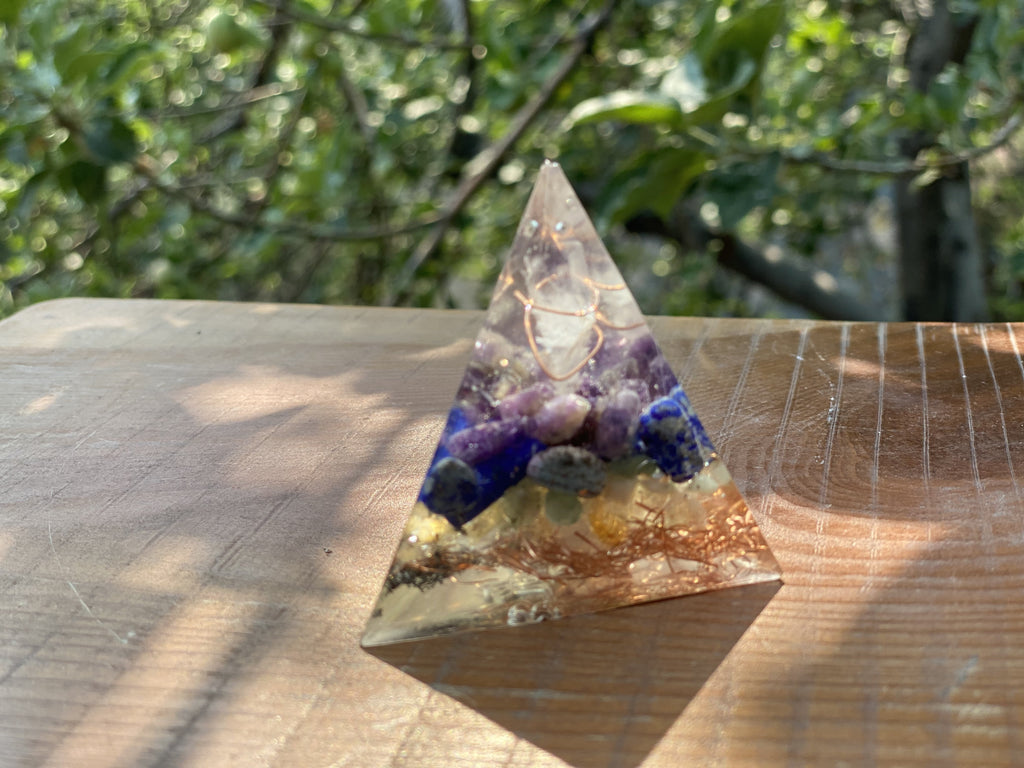 Small Chakra Pyramid- 3 sided - OrAgonite