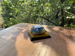 Small Flat Top Kyanite and Lapis Pyramid - OrAgonite