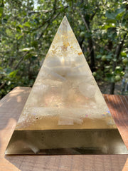 XLarge Mother Mary Rosequartz Pyramid - OrAgonite